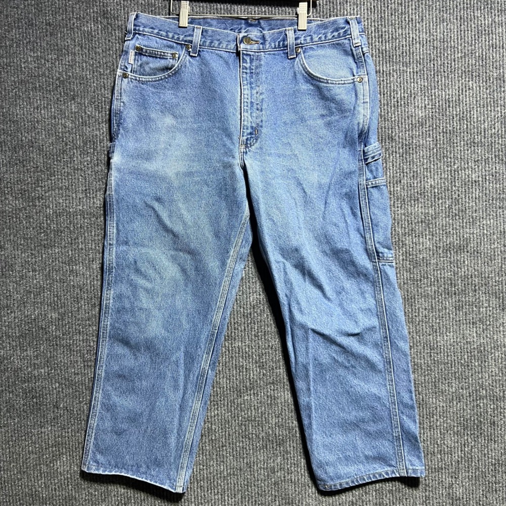 Carhartt Carpenter Jeans Mens 36x30 Blue Relaxed Fit B171-DST Workwear Denim